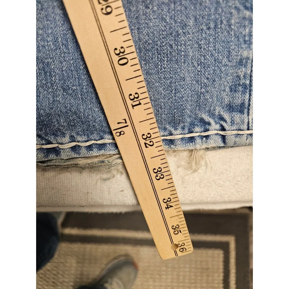 True Religion Ricky Super T Jeans Mens 36 Light Wash Straight Leg Distressed USA